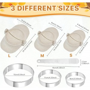 7 Pieces Empanada Maker Press, All-in-One 3 Size (4.25/3.14/2.67in) Dumpling Maker Press with Dough Cutter and Stuffing Spoon, Dumpling Mold for Pierogi, Chinese Dumplings, Ravioli and Pie