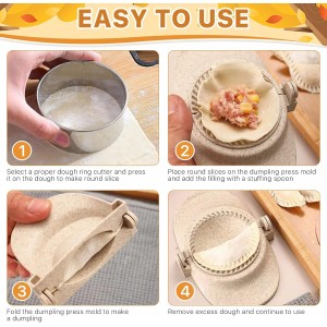 7 Pieces Empanada Maker Press, All-in-One 3 Size (4.25/3.14/2.67in) Dumpling Maker Press with Dough Cutter and Stuffing Spoon, Dumpling Mold for Pierogi, Chinese Dumplings, Ravioli and Pie