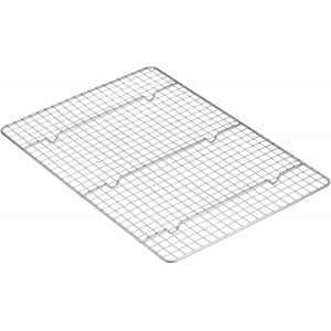 Amazon Basics Ceramic Nonstick Baking Sheets & Cooling Rack Set, Dishwasher Safe, Oven Safe, Half Sheet Size, Gray, 2-Pack