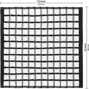 White Classic [12 Pack] Premium Dish Cloths for Kitchen - Heavy Duty Absorbent 100% Cotton 410 GSM Terry Kitchen Towels, 12x12 (Multi)