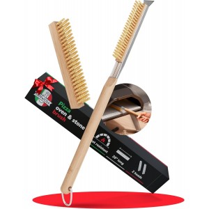 26” Pizza Oven Brush with Stone Scrape...