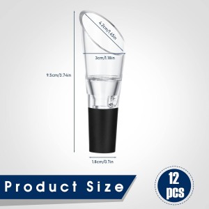 12 Pieces Wine Aerator Pourer Aerating Spout and Decanter for Wine Bottles Improved Flavor, Enhanced Bouquet, Rich Finish and Bubbles, No Drip or Spill