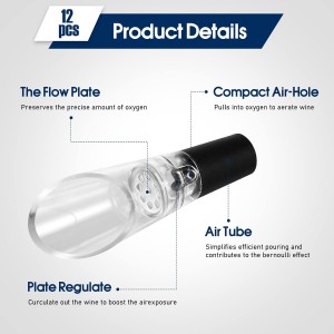 12 Pieces Wine Aerator Pourer Aerating Spout and Decanter for Wine Bottles Improved Flavor, Enhanced Bouquet, Rich Finish and Bubbles, No Drip or Spill