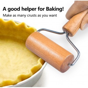Watris Veiyi Small Rolling Pin, Wooden Dough Roller, Non-Stick Pizza Roller, Dough Baker Roller Set for Home Kitchen Baking Cooking(9.5cm/3.74in)
