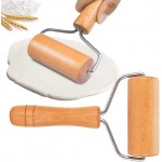 Watris Veiyi Small Rolling Pin, Wooden Dough Roller, Non-Stick Pizza Roller, Dough Baker Roller Set for Home Kitchen Baking Cooking(9.5cm/3.74in)