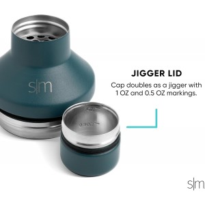 Simple Modern Cocktail Shaker Gift Set with Jigger Lid | Insulated Boston Martini Mixer Stainless Steel Christmas Gifts for Men Women | Compatible with Classic Tumbler Collection | Midnight Black