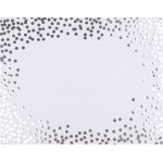 45 Pieces Silver Foil Paper Placemats White and Silver Dots Place Mats Disposable Decorative Paper Table Mats Rectangle Party Placemats for Birthday Wedding Baby Shower Party Dining Decor