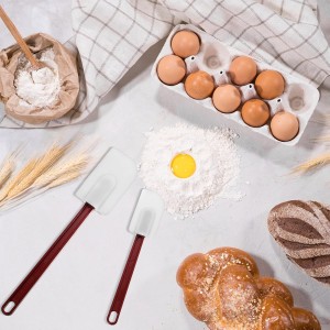 Lounsweer 2 Pcs Rubber Spatula Heat Resistant Silicone Spatula Scraper 10 Inch 14 Inch Commercial Baking Spatulas Set for Kitchen Use Cooking Silicone Cooking Utensils Sets