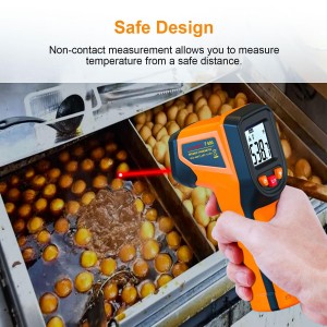 Laser Infrared Thermometer Non-Contact Digital Temperature Gun, -58℉～1112℉(-50℃～600℃) IR Thermometer for Industrial, Kitchen Cooking, Automotive, HVAC (Not for Human Body Temp)