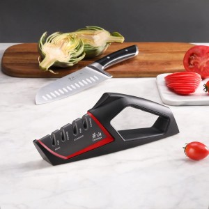 Cangshan SHARK Series 1026818 4-Stage Knife Sharpener, Red