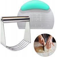 Pastry Cutter Dough Scraper Dough Cutter Scraper Tool Kitchen Pastry Blender,Stainless Steel Pastry Cutters Heavy Duty Dough Cutter for Kitchen Baking Tools,Comfortable and Dishwasher Safe (Blue)