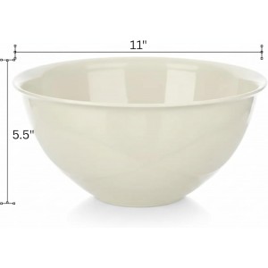 Tribello Large Mixing bowls 5-Quart 169oz - Plastic Salad/Mixing/Serving Bowl 1 pack