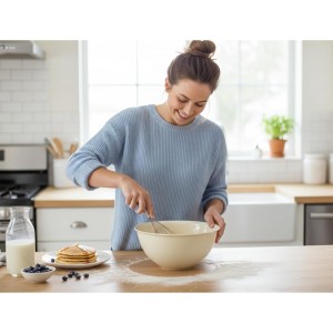 Tribello Large Mixing bowls 5-Quart 169oz - Plastic Salad/Mixing/Serving Bowl 1 pack