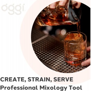 OGGI Cocktail Mixing Glass & Strainer Set - Elegant Bar Mixing Set with 16oz Glass Beaker, Essential Mixology Bartender Kit, Old Fashioned Kit, Includes Stainless Steel Hawthorne Strainer