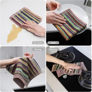 Oeleky Kitchen Dishcloths for Washing Dishes, Ultra Absorbent Dish Rags, Cotton Cleaning Cloths Pack of 8, 12x12 Inches (multi-1, 12x12 inch)