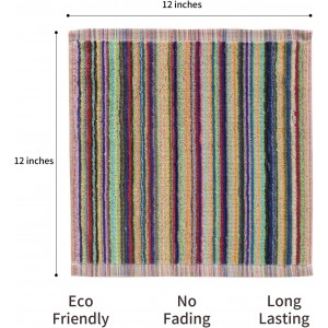 Oeleky Kitchen Dishcloths for Washing Dishes, Ultra Absorbent Dish Rags, Cotton Cleaning Cloths Pack of 8, 12x12 Inches (multi-1, 12x12 inch)