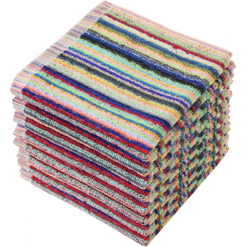 Oeleky Kitchen Dishcloths for Washing Dishes, Ultra Absorbent Dish Rags, Cotton Cleaning Cloths Pack of 8, 12x12 Inches (multi-1, 12x12 inch)