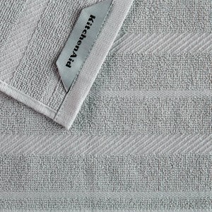 KitchenAid Albany Dishcloth 8 Pack Set, Matte Grey/White, 12