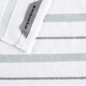 KitchenAid Albany Dishcloth 8 Pack Set, Matte Grey/White, 12