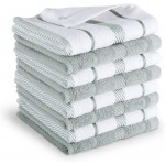 KitchenAid Albany Dishcloth 8 Pack Set, Matte Grey/White, 12