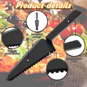 Suclain 50 Pieces Black Disposable Cake Knife Bulk for Wedding Party 9.1 Inch Plastic Cake Server Cutting Plastic Spatula Knives Pie Pizza Pastry Slicer Serving Utensils for Kitchen