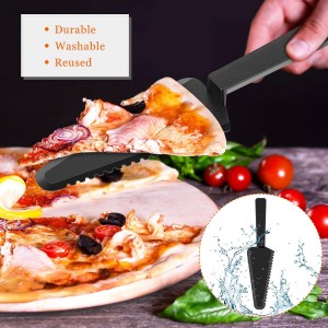 Suclain 50 Pieces Black Disposable Cake Knife Bulk for Wedding Party 9.1 Inch Plastic Cake Server Cutting Plastic Spatula Knives Pie Pizza Pastry Slicer Serving Utensils for Kitchen