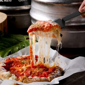 Suclain 50 Pieces Black Disposable Cake Knife Bulk for Wedding Party 9.1 Inch Plastic Cake Server Cutting Plastic Spatula Knives Pie Pizza Pastry Slicer Serving Utensils for Kitchen