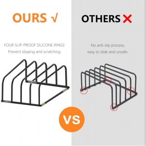 Cutting Board Storage Rack, Compact Cutting Board Organizer, Chopping Board Storage Stand Rack, Bakeware & Cookie Pan Sheets Organizer (1.0 Inch Width Slots)