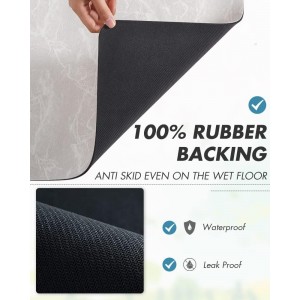 AMOAMI Coffee Mat - Hide Stain, Rubber Backed, Absorbent Dish Drying Mat for Kitchen Counter - Fits Under Coffee Maker & Machine, Dish Rack