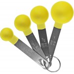 Reston Lloyd 4pc Measuring Spoons for Dry & Liquid Ingredients, Food Grade Plastic with Stainless Steel Handles, Lemon