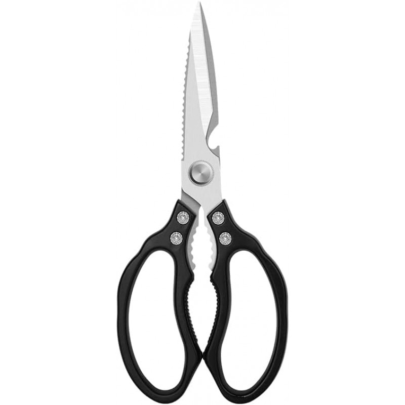 AWinjoy Heavy Duty Sharp Kitchen Scissors, Dishwasher Safe, Cooking Shears for Meat, Chicken, Fish, Poultry, Herb, Bread (Black)