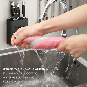 Rachan 11Pack Kitchen Dish Cloths, Reusable Dish Towels, Nonstick Oil Washable Fast Drying, Super Absorbent Coral Velvet Cleaning Cloths for Cleaning Tableware, Kitchen, Bathroom (Pink-green10 x 6