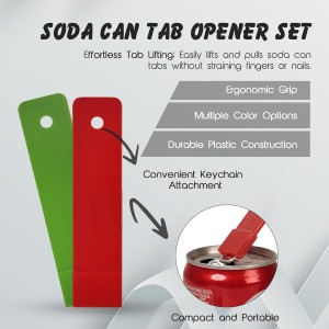 Pop Can Opener – 4 Pack Beer Can Opener, Soda Can Tab Opener, Party Essential Tool, Great Tool for Bartenders