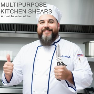 Heavy Duty Poultry Shears Kitchen Salad Scissors for Chicken Turkey Herb Vegetable 2pcs set Black