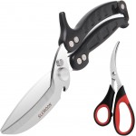 Heavy Duty Poultry Shears Kitchen Salad Scissors for Chicken Turkey Herb Vegetable 2pcs set Black