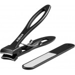 JAZZZNAP Nail Clippers Set, Ultra Wide Jaw Opening Fingernail and Toenail Clippers with Nail File for Thick and Ingrown Nails, Black