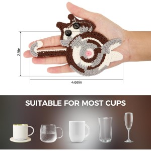 Drink Coaster | Cat Gifts for Cat Lovers,Fun Woven Creative Coasters,Cute Coffee Coaster for Home Decor Tabletop Protection Suitable for Kinds Cups (3PC)