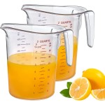 Amazing Abby - Melissa - 64-Ounce Plastic Measuring Pitcher (2-Pack), 8-Cup (2-Quart) Food-Grade Measuring Jug, Unbreakable, Stackable, Dishwasher-Safe, Great for Oil, Vinegar, Flour, and More