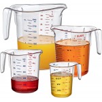 Amazing Abby - Melissa - Plastic Measuring Cups (4-Piece Set), Food-Grade Measuring Jugs, 1/2/4/8-Cup Capacity, Unbreakable, Stackable, Dishwasher-Safe, Great for Oil, Vinegar, Flour, and More