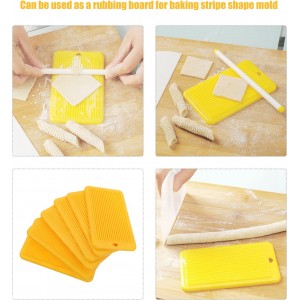 BESTonZON Gnocchi Board 4.92 Inch Pasta Making Tool Set of 12 Lightweight Plastic Kitchen Accessory for Homemade Italian Gnocchi and Dough Shaping