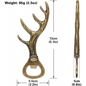 LKKCHER Deer Antler Beer Bottle Opener Stag Gifts for Women Men Wife Husband Girlfriend Boyfriend Mom Dad New Home Birthday Party Wedding Lovely Novelty Sturdy Bronze Gadget Christmas Gift Present