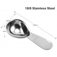 4 Pieces Coffee Scoop Stainless Steel Coffee Scoops Short Handle Tablespoon Measuring Spoons for Coffee Tea Sugar Flour (Silver)