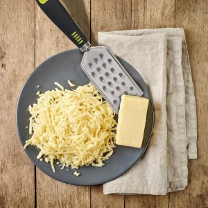 Handheld Cheese Grater Set for Kitchen Stainless Steel Mini Cheese Grater with Handle Lemon Zester with Cleaning Brush for Cheese Vegetable Fruit Chocolate (Black Handle) by beardo decor