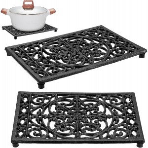Sumnacon 2Pcs Rectangle Cast Iron Trivet...