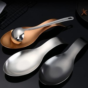 1 Piece Stainless Steel Spoon Rest Fish Shape Spoon Holder Utensil Rest Utensil Spoon Holder Spatula Ladle Holder for Spoons Ladle Spatula Cooking Utensils or Kitchen Tools, Rose Gold