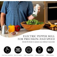 BLACK RAIN Pepper Mill Grinder, Adjustable Coarseness, Rechargeable Pepper Grinder with LED Light, Heavy Duty Professional Grade Electric Peppercorn Grinder (Red)