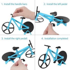 Pizza Cutter, Bicycle Pizza Cutter Wheel with Non-Stick Stainless Steel Super Sharp Blades, Novelty Gift, 7.5