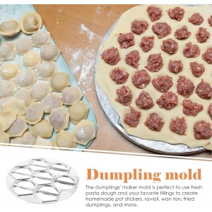 Luxshiny 14-Hole Aluminum Alloy Dumpling Mold Pelmeni Maker for Homemade Dumplings Ravioli Pot Stickers Kitchen Dough Press Tool 9.44X9.44 Inches