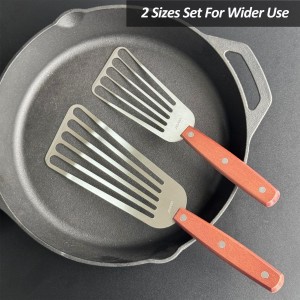 2 Pack Fish Spatula Turner, Stainless Steel Slotted Spatulas for Flipping, Turning, Frying & Grilling, 3
