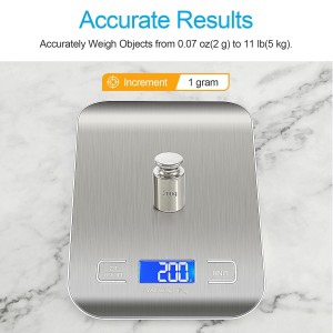 Food Scale, Kitchen Scale, Weight Scale Grams and Ounces for Weight Loss, Baking, Cooking, Keto and Meal Prep, LCD Display, 304 Stainless Steel